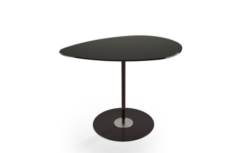 Glass tavolino Dallia a goccia nero h44 cm--Nero-Vetro-44 cmx40 cm