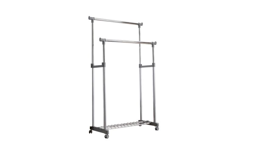 Gold stender doppio in metallo cromato H91 cm- -Cromo-Metallo-91 cmx83