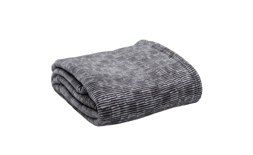 Chardonnay plaid grigio a righe 120x160 cm--Grigio-100% Poliestere-Singolo Chardonnay plaid grigio a righe 120x160 cm--Grigio-100% Poliestere-Singolo