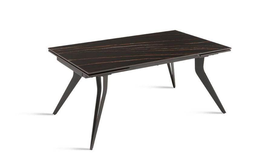 Galileo tavolo allungabile nero-Con piano in marmo-Nero-Pietra-75 cmx160 cm Galileo tavolo allungabile nero-Con piano in marmo-Nero-Pietra-75 cmx160 cm