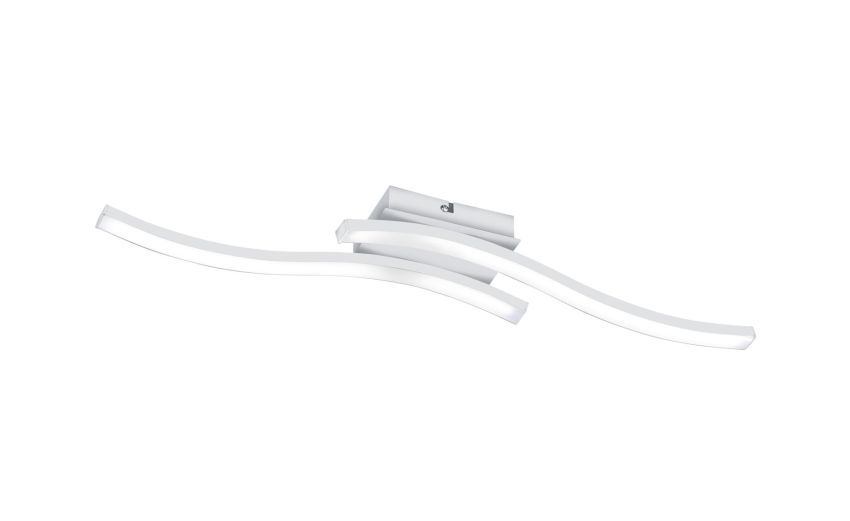Route plafoniera LED 2 luci in metallo 10W - -Bianco-Metallo-7 cmx56 cm