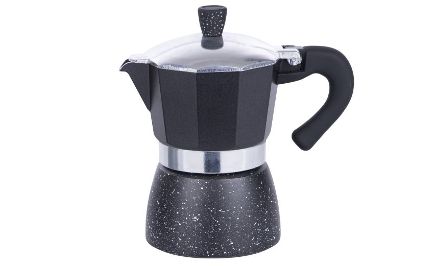 Aluminum caffettiera 3 tazze- -Nero-Alluminio