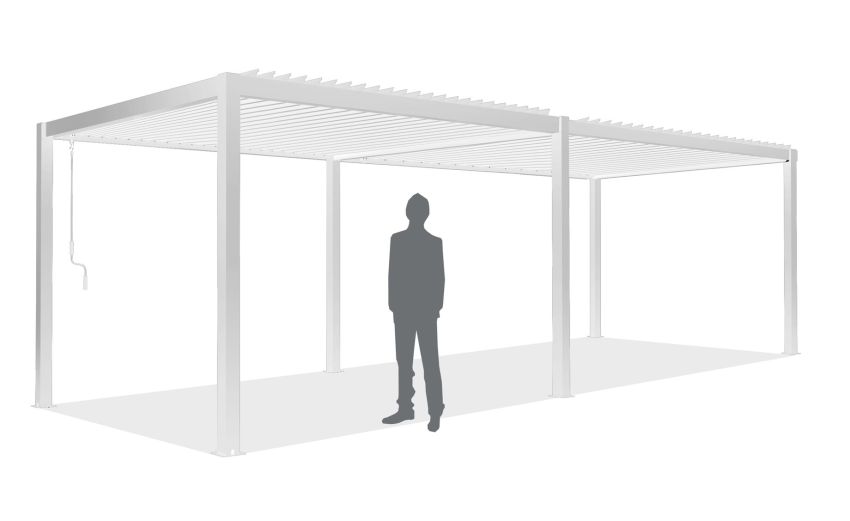 Pergola bioclimatica bianca 585x300 cm--Bianco-Alluminio-250 cmx585 cm