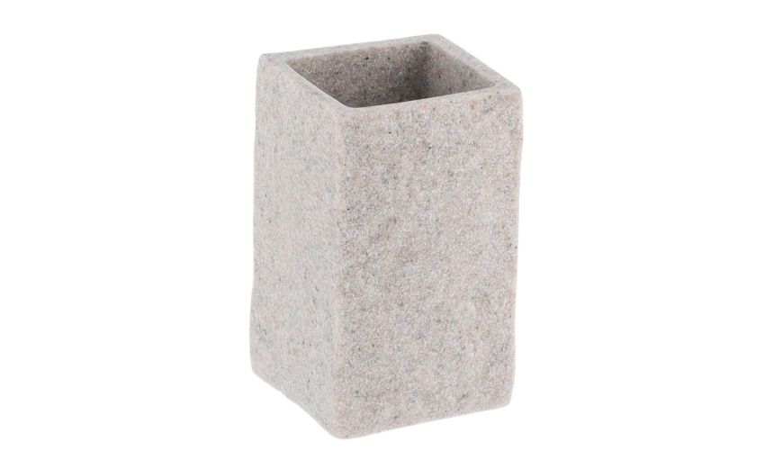 Bicchiere bagno grigio effetto pietra grezza - -Grigio-Poliresina-11 cmx6 cm Bicchiere bagno grigio effetto pietra grezza - -Grigio-Poliresina-11 cmx6 cm