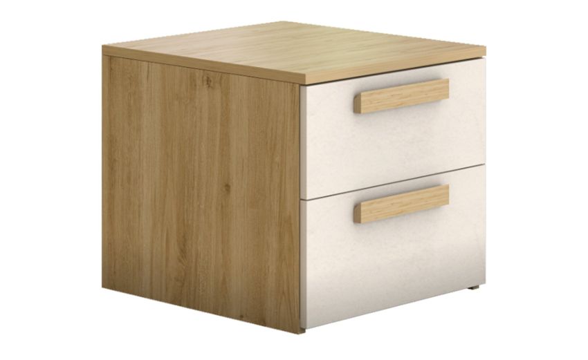 Laura comodino 2 cassetti rovere e calce-In pannello nobiliato-Legno naturale-Pannello-1 cmx46 cm Laura comodino 2 cassetti rovere e calce-In pannello nobiliato-Legno naturale-Pannello-1 cmx46 cm