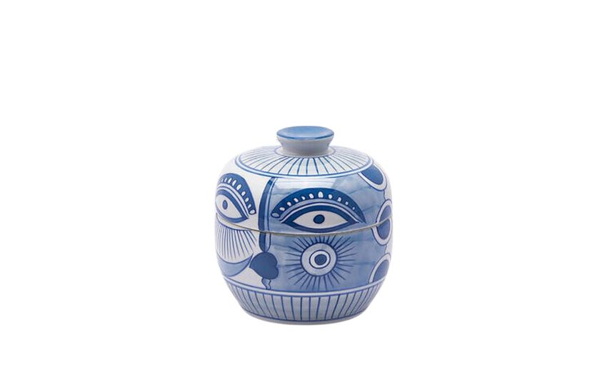 Contenitore decorativo h14 --Blu-Ceramica Contenitore decorativo h14 --Blu-Ceramica