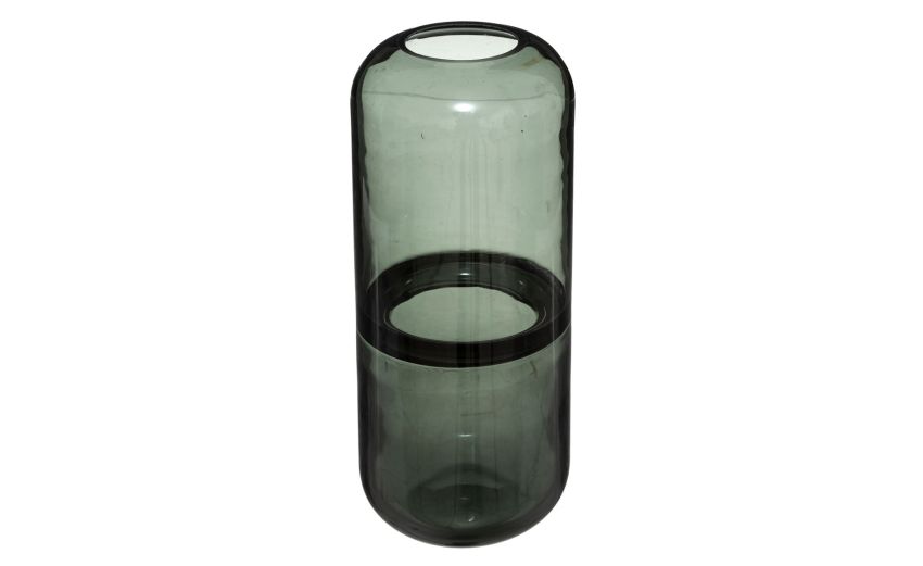 Line vaso H25 cm in vetro nero- -Nero-Vetro Line vaso H25 cm in vetro nero- -Nero-Vetro