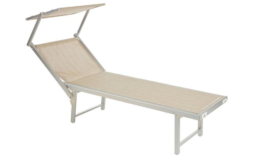 Saona lettino color sabbia-Seduta in textilene-Beige-Alluminio-38 cmx186 cm Saona lettino color sabbia-Seduta in textilene-Beige-Alluminio-38 cmx186 cm