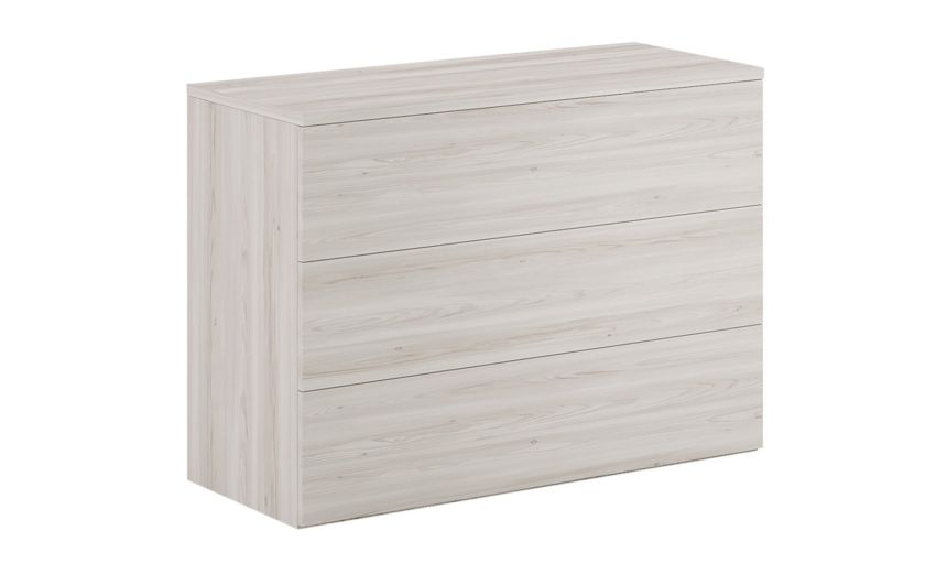 Mia comò 3 cassetti frassino ghiaccio-In pannello nobilitato-Legno bianco-Nobilitato-74 cmx103 cm Mia comò 3 cassetti frassino ghiaccio-In pannello nobilitato-Legno bianco-Nobilitato-74 cmx103 cm