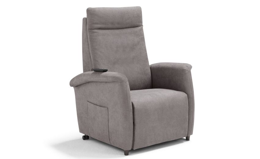 Elena poltrona relax in tessuto tortora-Seduta relax elettrico con alzapersona-Tortora-Tessuto-115 cmx74 cm