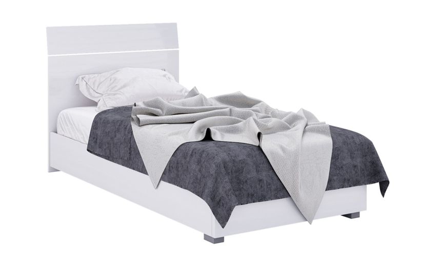 Mia giroletto singolo bianco frassino-In pannello nobilitato-Bianco-Nobilitato-80 cmx102 cm