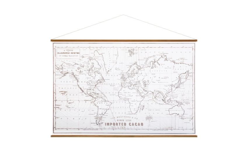 Coloni cartina da appendere 110x73 cm - -Bianco-Poliestere-73 cmx110 cm
