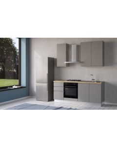 Iris cucina 195 cm colore grigio chiaro -2 elettrodomestici--Melaminico