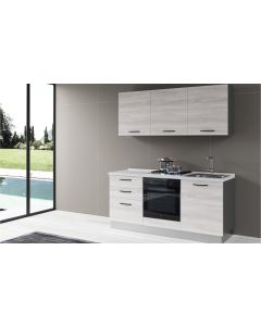 Gilda cucina 180 cm colore frassino ghiaccio-2 elettrodomestici--Pannello-216 cmx180 cm