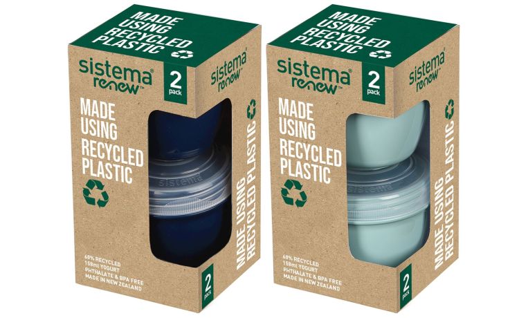 Renew 2 contenitori tondi in plastica riciclata---Plastica riciclata