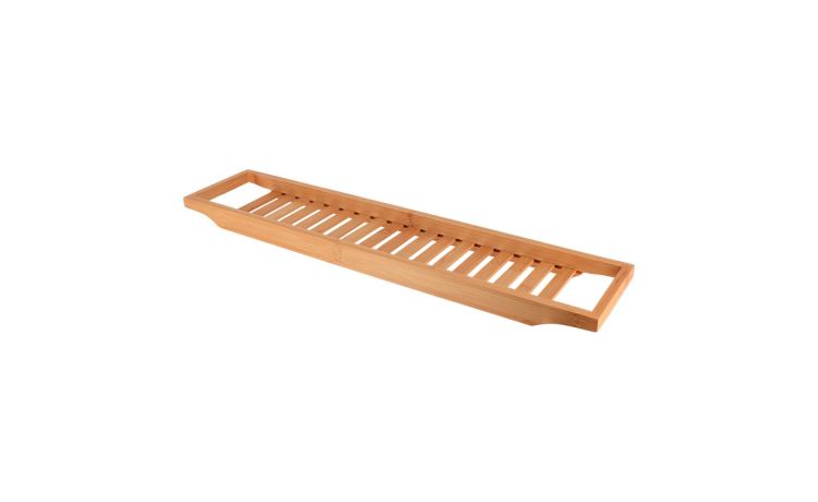Mensola per vasca in legno di bamboo 68x14 cm - -Legno naturale-Bamboo-14