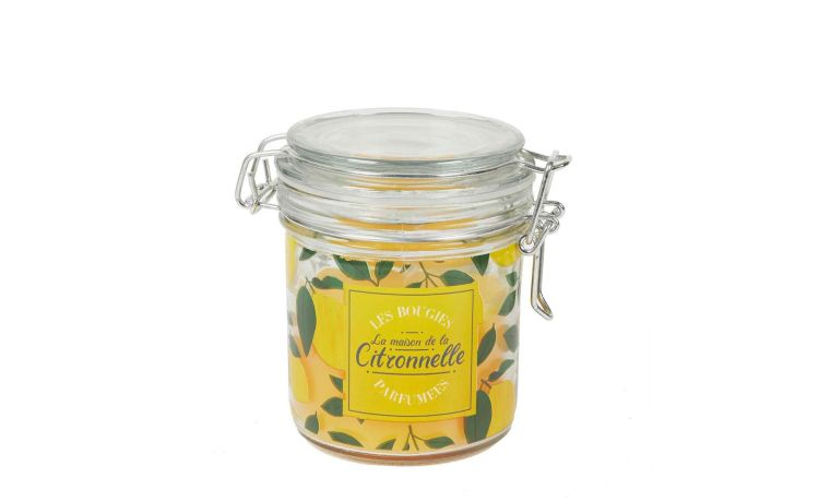 Glass barattolo candela citronella h11 cm--Giallo-Cera-11 cmx8