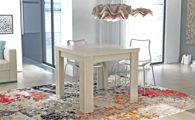 Jesi tavolo quadrato allungabile olmo--Legno naturale-Laminato-75 cmx90 cm