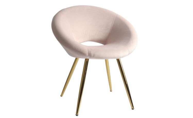 Sugar poltrona in velluto rosa e gamba oro- -Rosa-Velluto-83 cmx75 cm