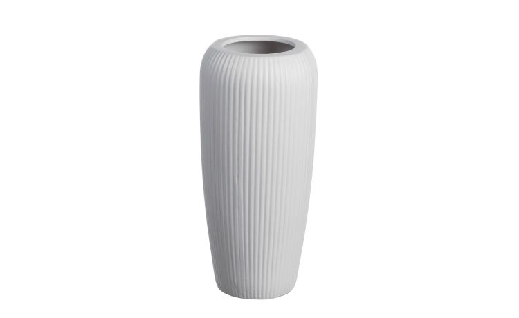 Blanque vaso H34 cm in ceramica bianca- -Bianco-Ceramica