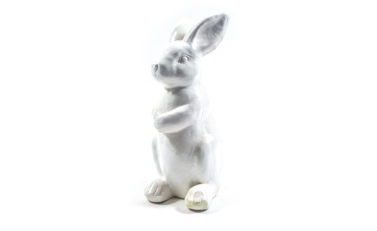 Bunny coniglio in resina bianco h40 cm--Bianco-Resina
