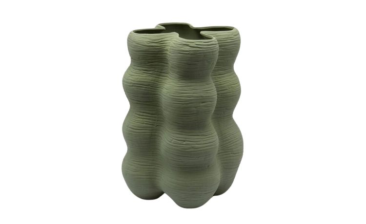Vaso forme tripode verde h39