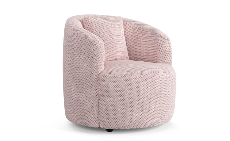 Creta poltrona in tessuto color rosa-Cuscino incluso-Rosa-Tessuto-70 cmx77 cm