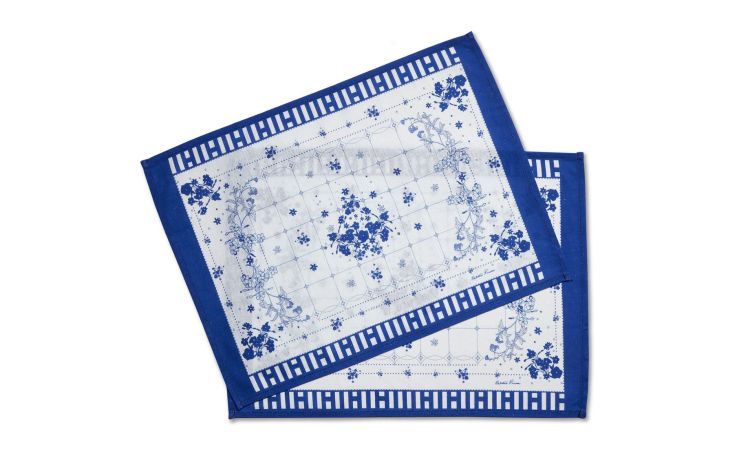Mediterraneo set 2 tovagliette 35x50 cm-Collezione Salvatore Piccione--100% Cotone Panama-50 cmx35 cm