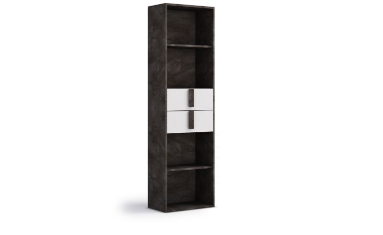 Lisbona mobile a giorno grigio 2 cassetti- -Pietra scura-Pannello-204 cmx60 cm
