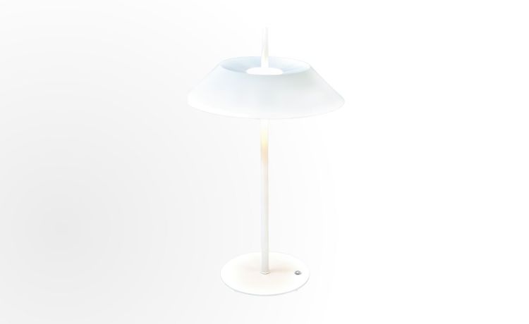 Chic lampada da tavolo ricaricabile bianca--Bianco-Metallo
