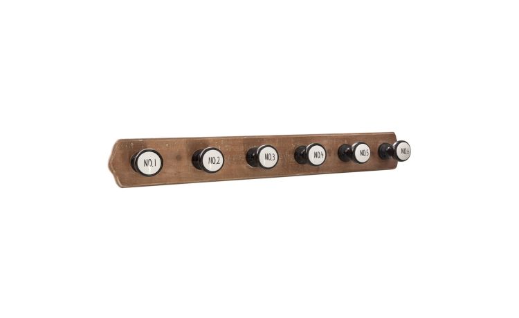 Blaise appendiabiti da parete 6 ganci in legno- -Legno naturale-Legno-8