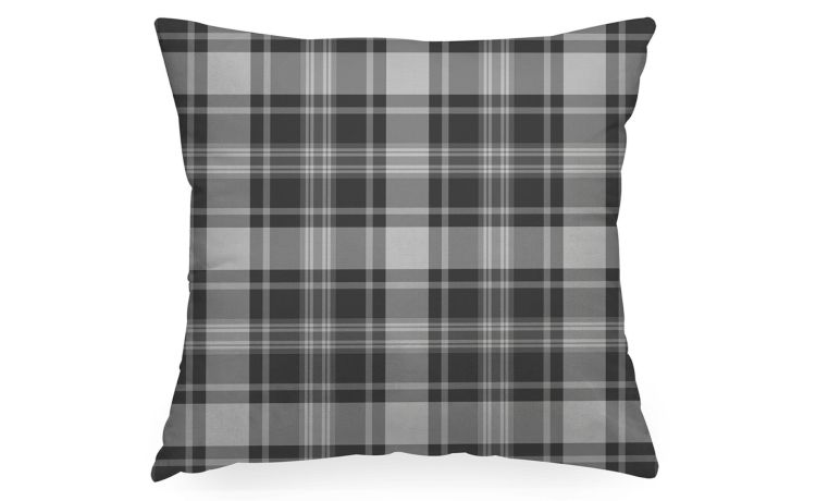 Check cuscino tartan grigio scuro 45x45 cm- -Grigio-Cotone-45 cmx45 cm