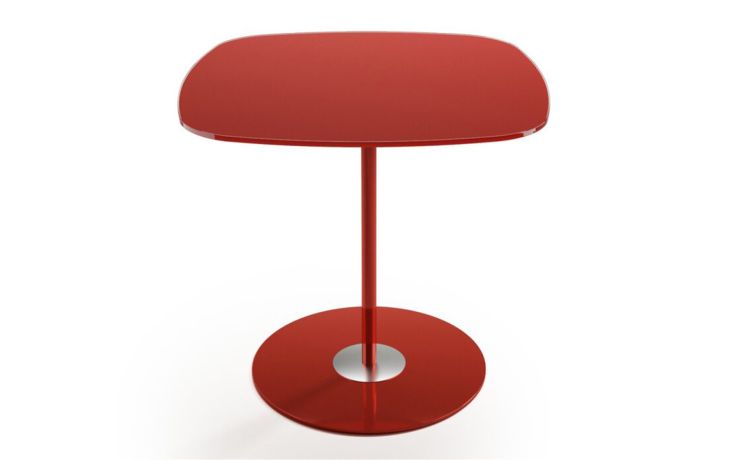 Glass tavolino Dallia quadrato rosso h52 cm--Rosso-Vetro-52 cmx46 cm