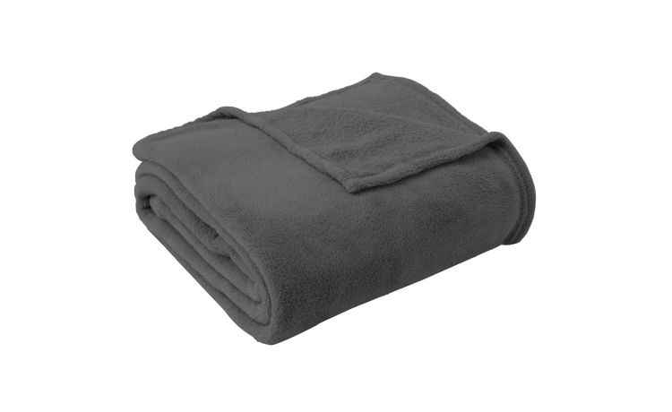 Chardonnay coperta grigio scuro 150x200 cm--Grigio-100% Poliestere-Singolo