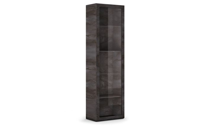 Lisbona mobile colore grigio 1 anta a vetro- -Grigio-Pannello-204 cmx60 cm