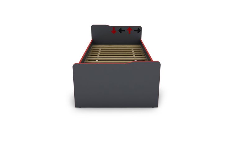 Play giroletto singolo grigio scuro e rosso-In pannello-Grigio scuro-Pannello-70 cmx96 cm