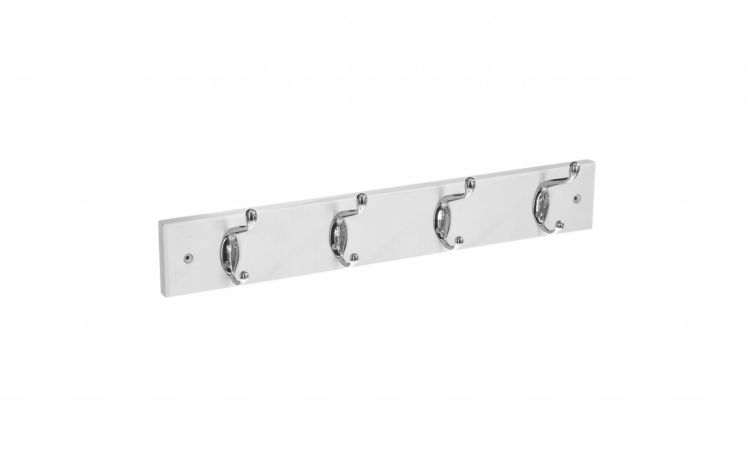 Wood appendiabiti da parete 4 ganci bianco- -Bianco-Legno-6