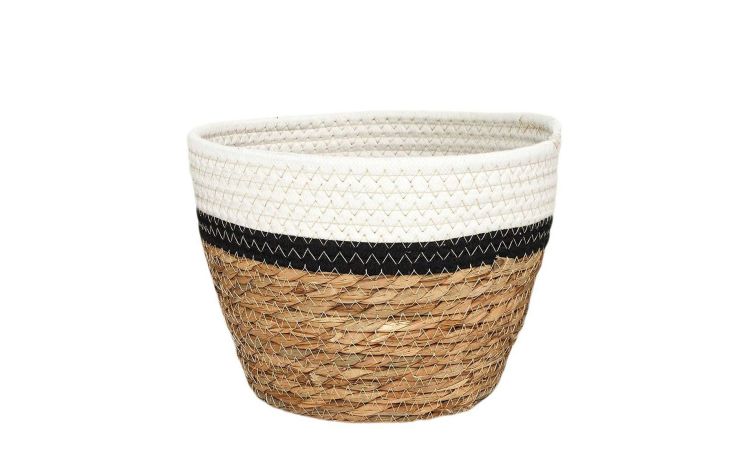 Mirage cestino M in fibra naturale Ø23 cm--Bianco-Fibra naturale