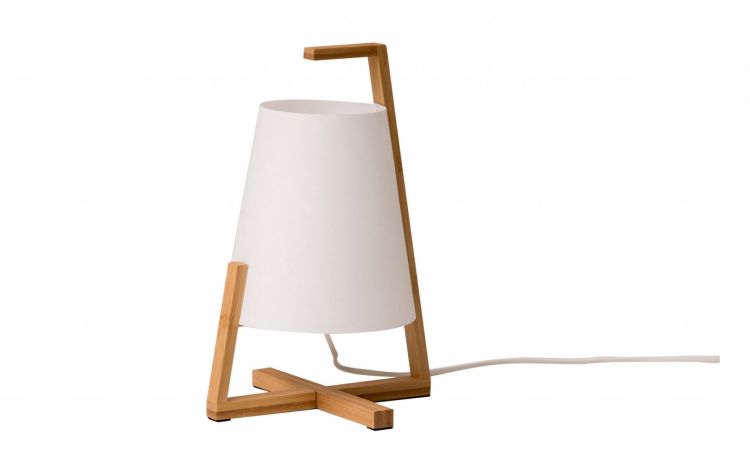 Bamboo abatjour 1 luce bianca &Oslash;21 cm- -Bianco-Bamboo