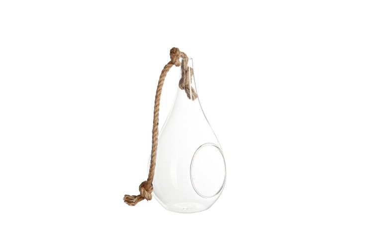 Vaso in vetro sospeso h25 cm--Trasparente-Vetro