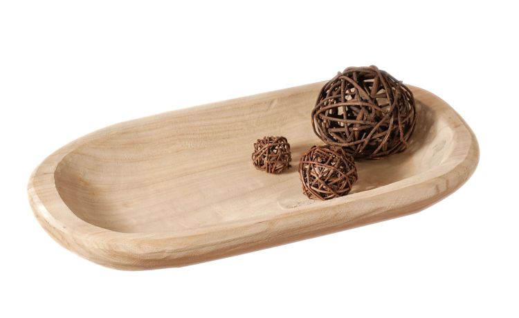 Ovale vassoio decorativo in legno 46