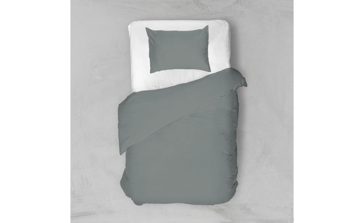 Plain copripiumino singolo grigio- --100% Cotone-Singolo