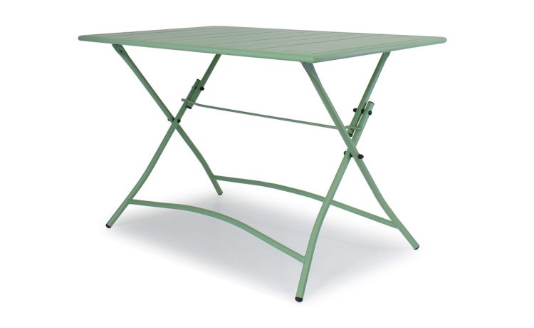 Levanto tavolo rettangolare in ferro salvia 110x70 cm -Pieghevole-Verde salvia-Ferro-73 cmx110 cm