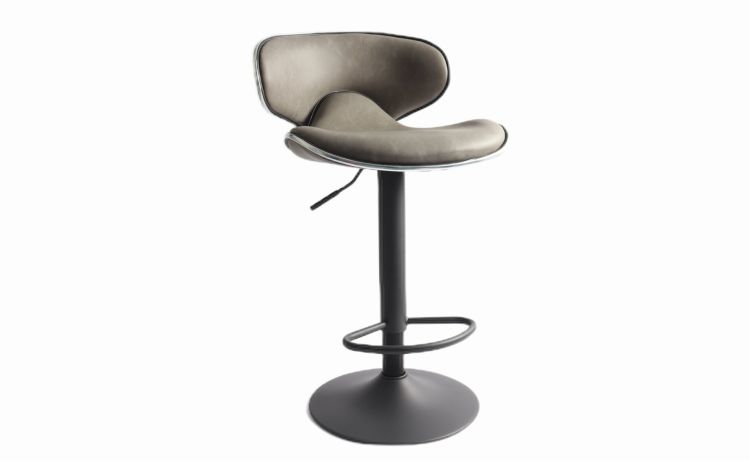 Elodie sgabello similpelle tortora-Altezza regolabile-Tortora-Similpelle-107 cmx46