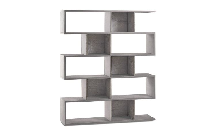 Book libreria a parete cemento h180 cm--Cemento-Pannello melaminico-180 cmx150 cm