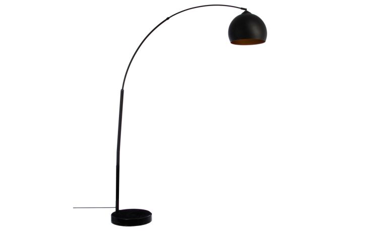 Hyto piantana ad arco in ferro nero 20W H177 cm- -Nero-Ferro-177 cmx110 cm