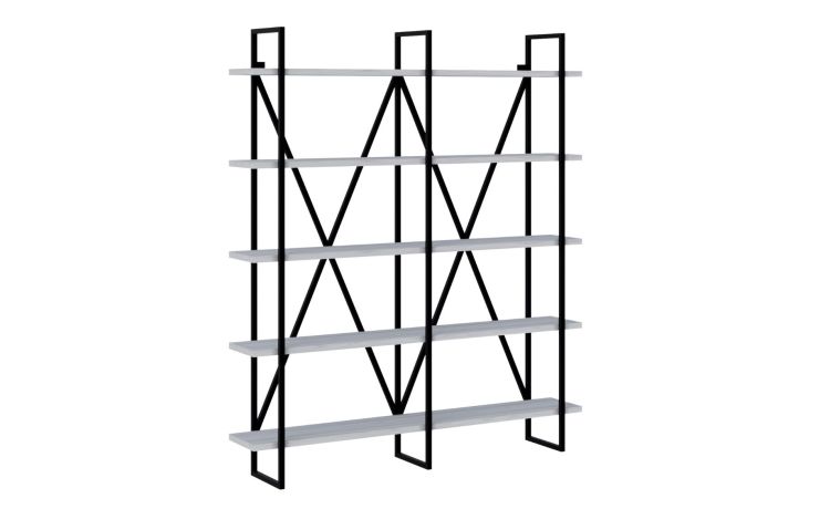 Vela libreria 8 vani frassino ghiaccio --Legno bianco-Ferro-180 cmx152 cm