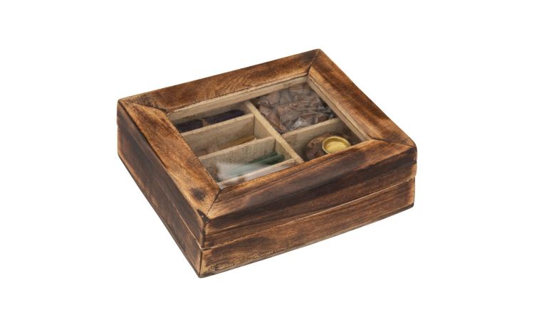 Mango scatola d&#039;incensi fragranze assortite--Legno naturale-Legno-4 cmx15 cm