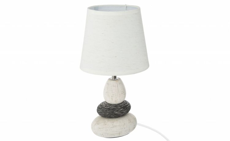 Glam lampada da tavolo E27 60W in gres bianco - -Bianco-Gres