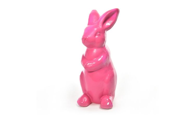 Bunny coniglio in resina rosa h40 cm